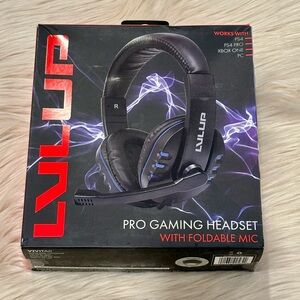 Pro Gaming Headset with Foldable Mic - Black